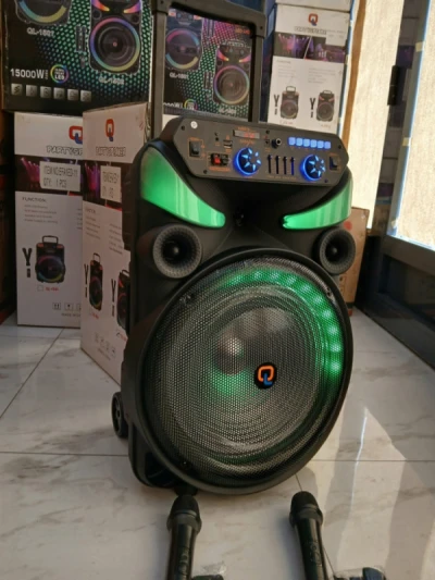 KARAOKE ZVUCNIK BLUETOOTH 15 2500 W SA DVA MIKROFONA